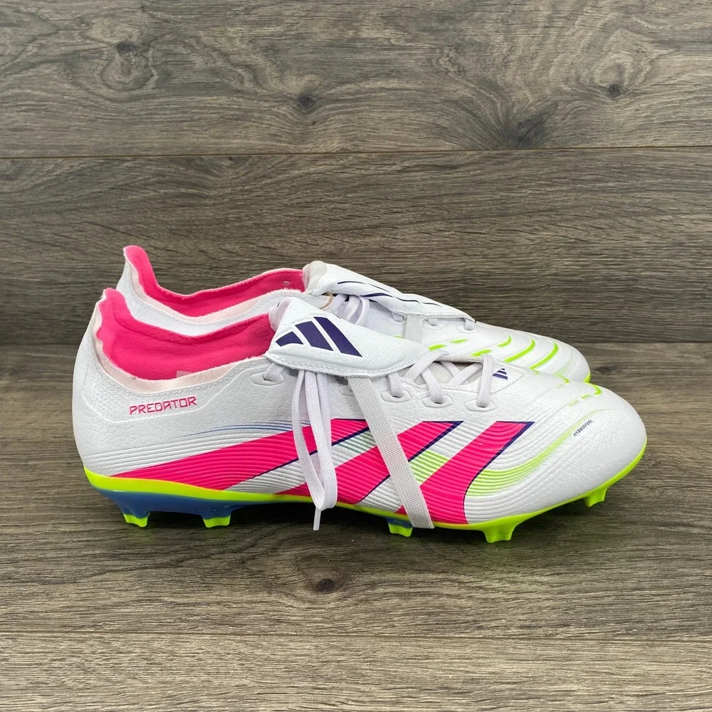 Adidas Predator League FT Soccer Cleats Mens 10.5 White Pink ID1320 FG Boots